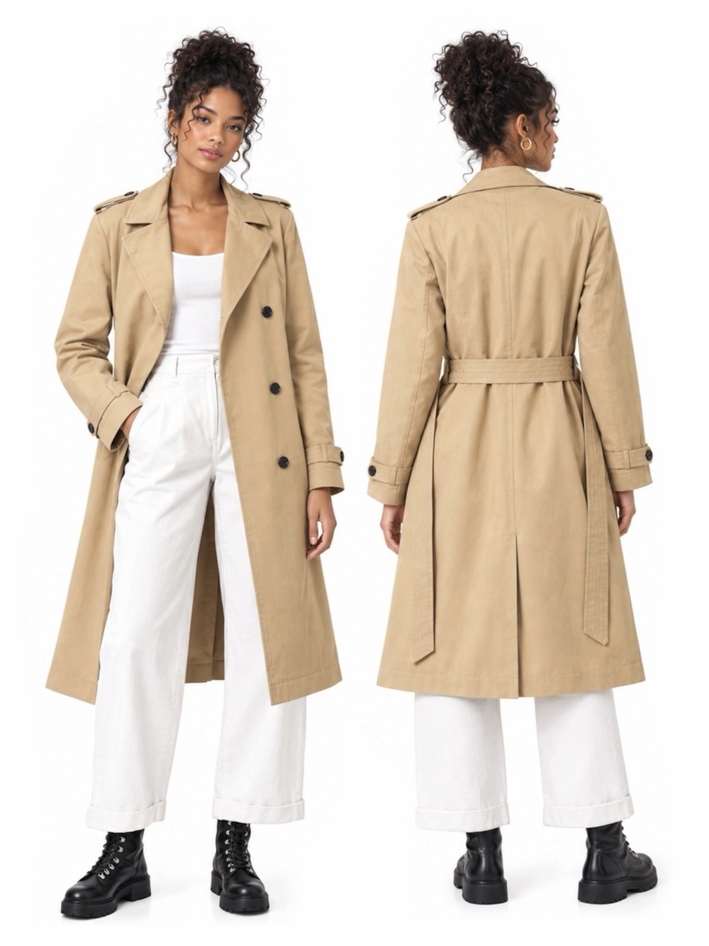 ALLSAINTS CHIARA TRENCH COAT IN LIGHT TAN SZ X-SMALL - BNWT